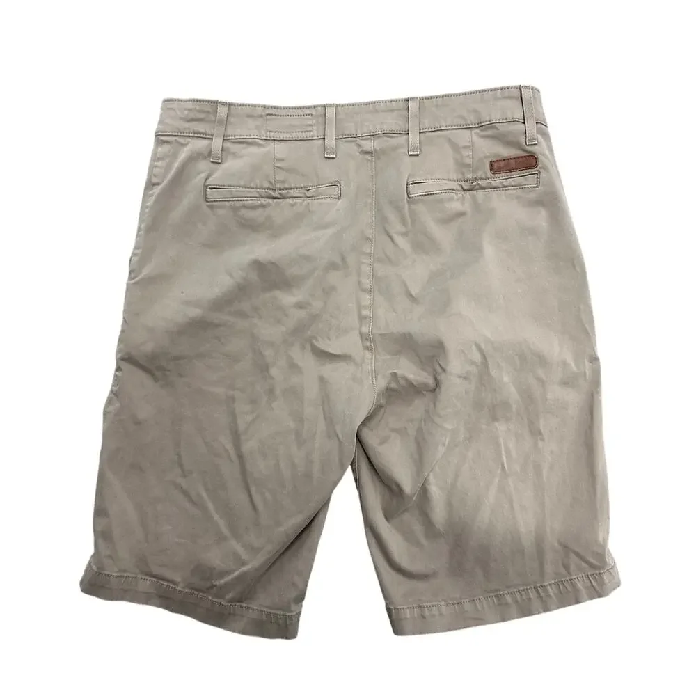 AG Adriano Goldschmied Griffin Tailored Shorts Size 33R Khaki Tan Stretch